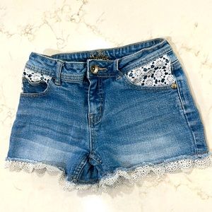 Justice denim and lace shorts 12R